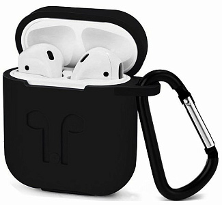 Чехол и шнурок Bingo для наушников Apple AirPods (черный)